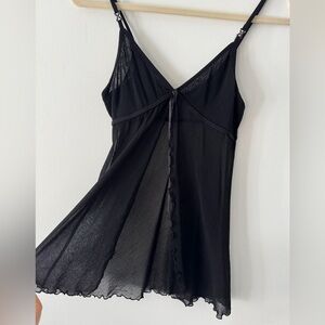 Y2K Black Mesh Camisole/Tank Top/ Teddy
